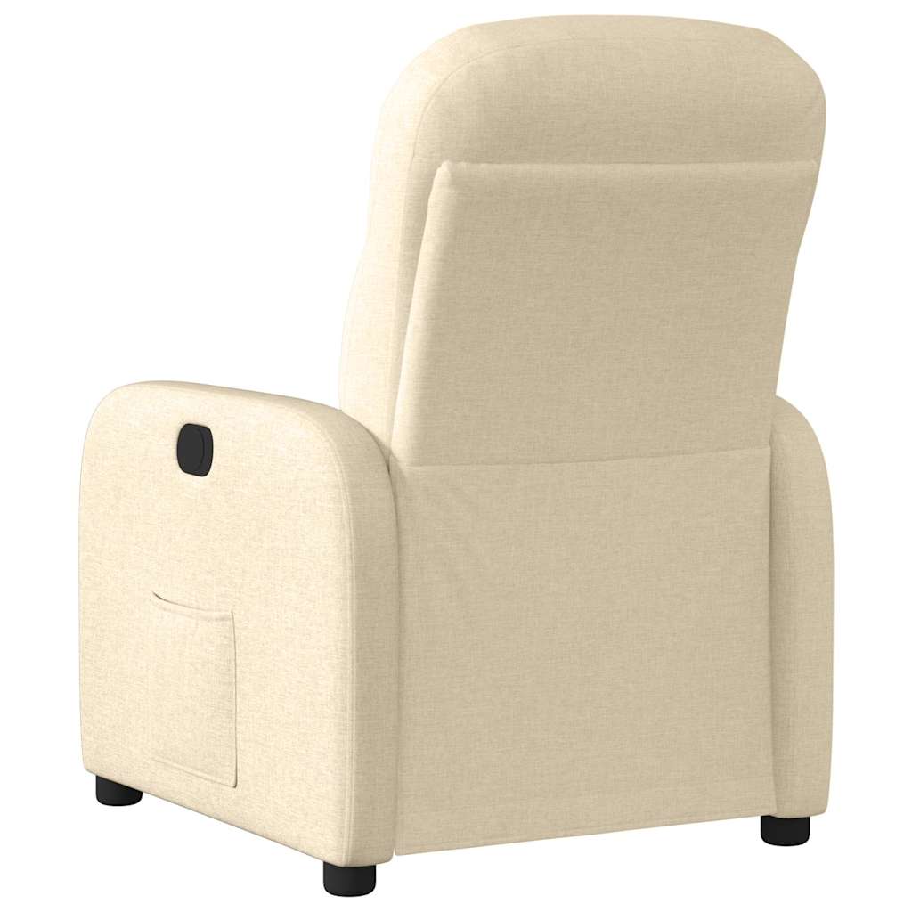 Poltrona reclinável elétrica tecido cor creme