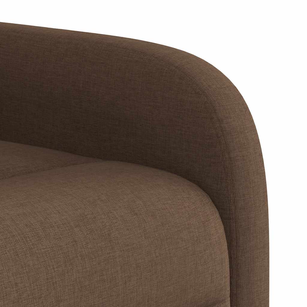 Poltrona reclinável massagens tecido castanho