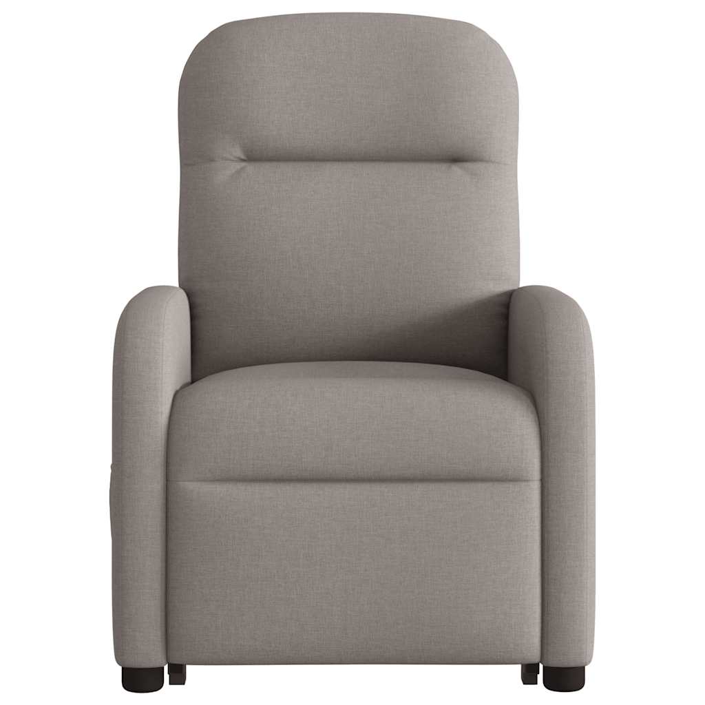 Poltrona elevatória de massagens tecido cinzento-acastanhado