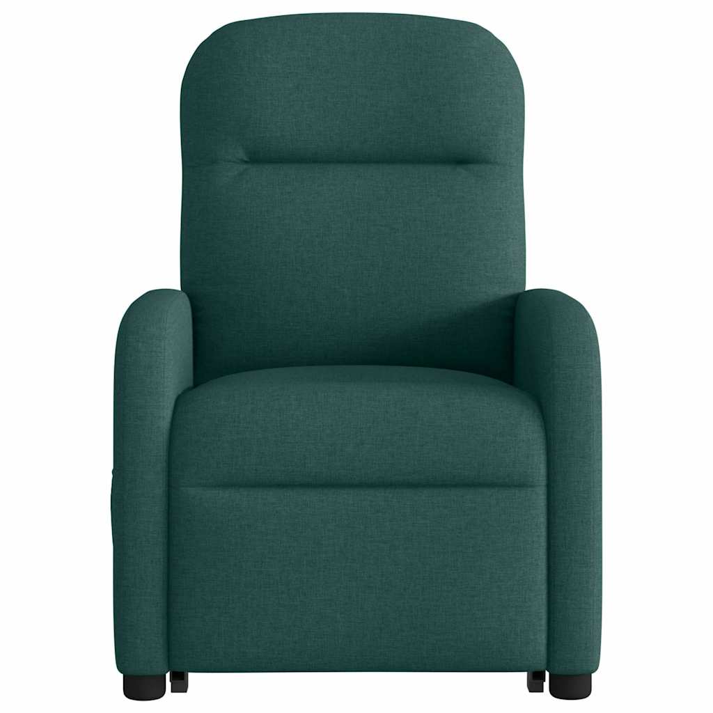 Poltrona elétrica elevatória massagens tecido verde-escuro
