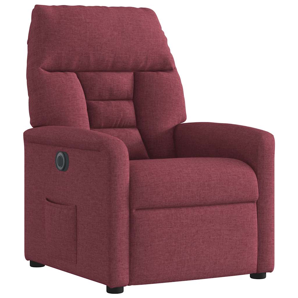 Poltrona elétrica reclinável tecido vermelho tinto