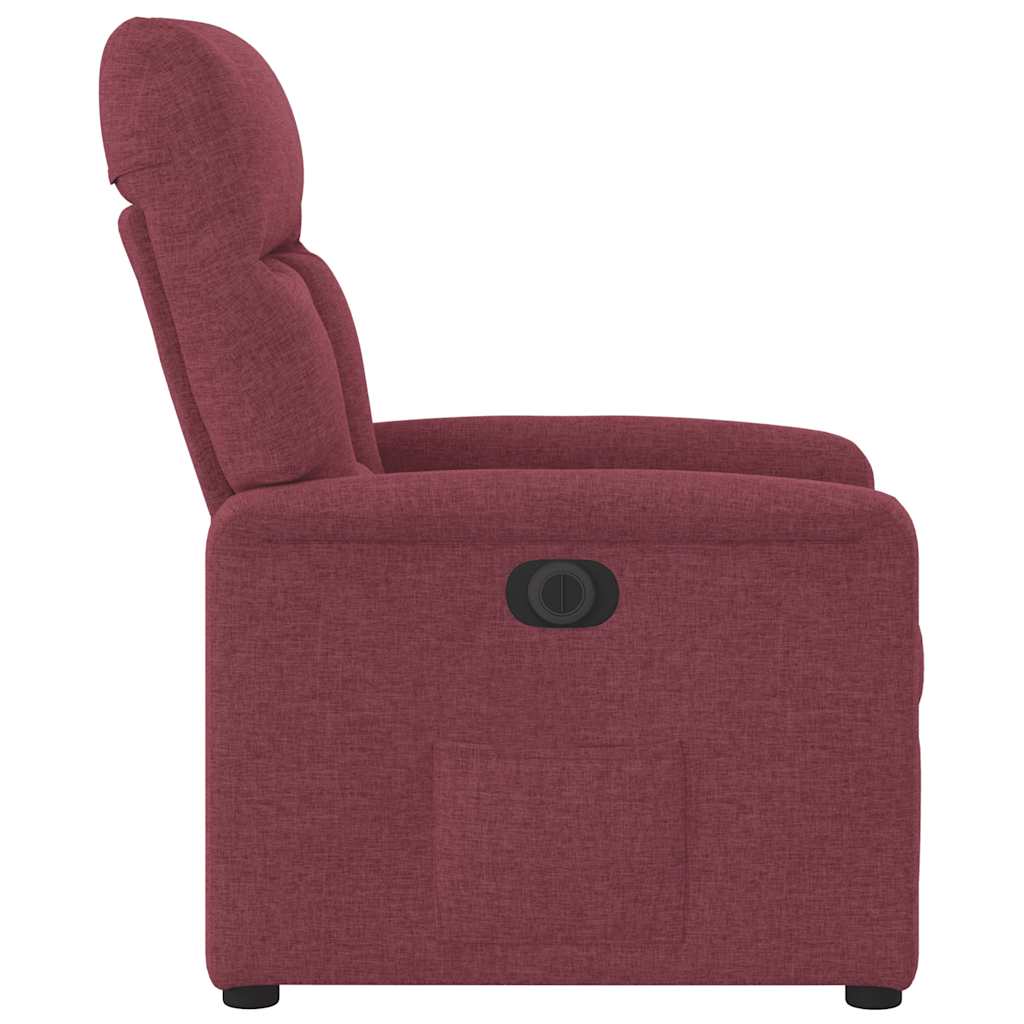 Poltrona elétrica reclinável tecido vermelho tinto