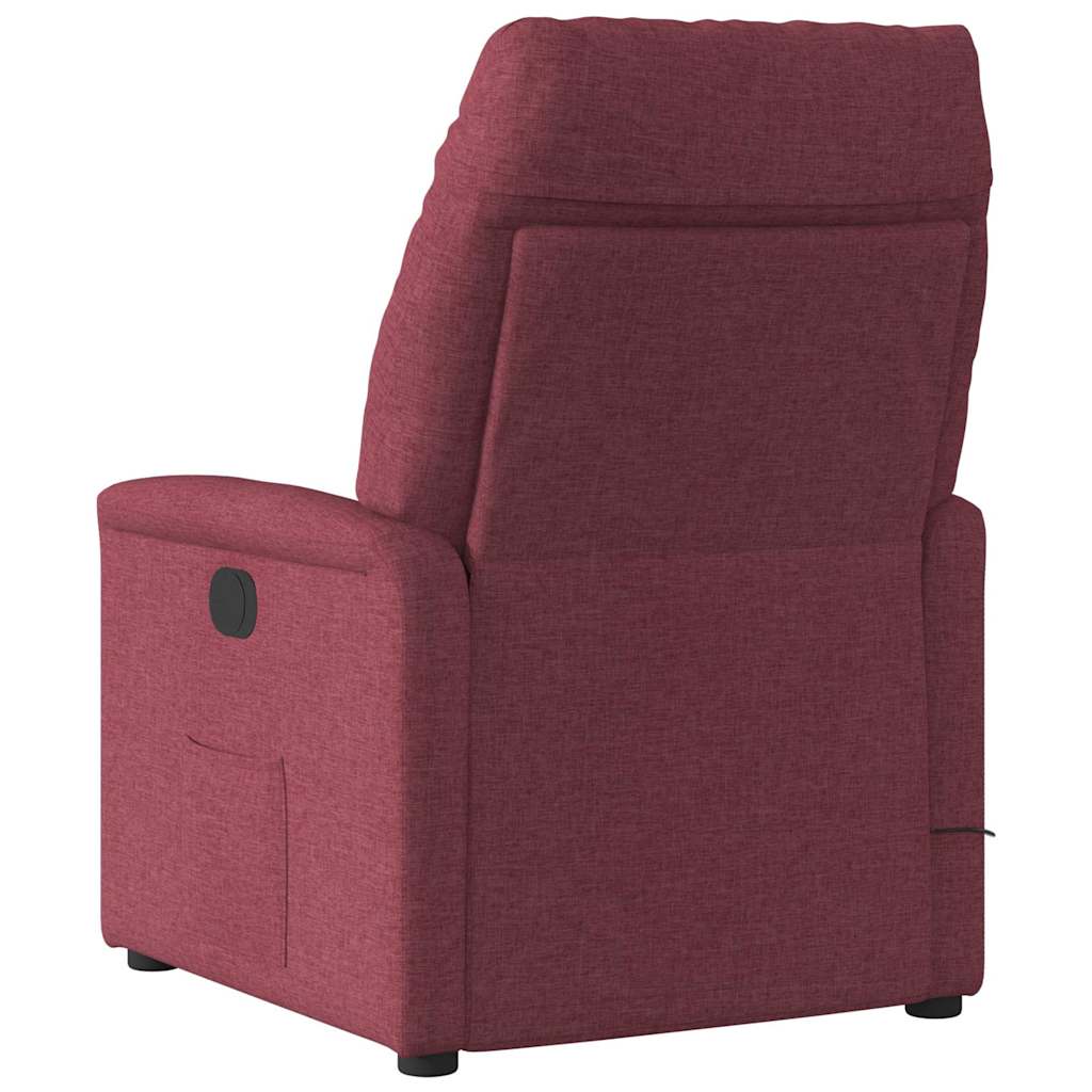 Poltrona elétrica reclinável tecido vermelho tinto