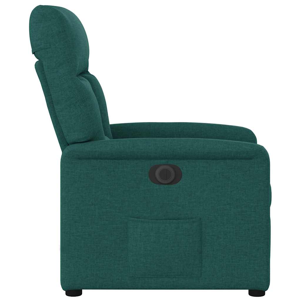 Poltrona elétrica reclinável tecido verde-escuro