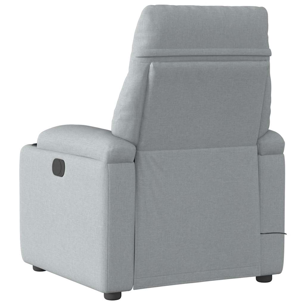 Poltrona de massagens reclinável elétrica tecido cinzento-claro