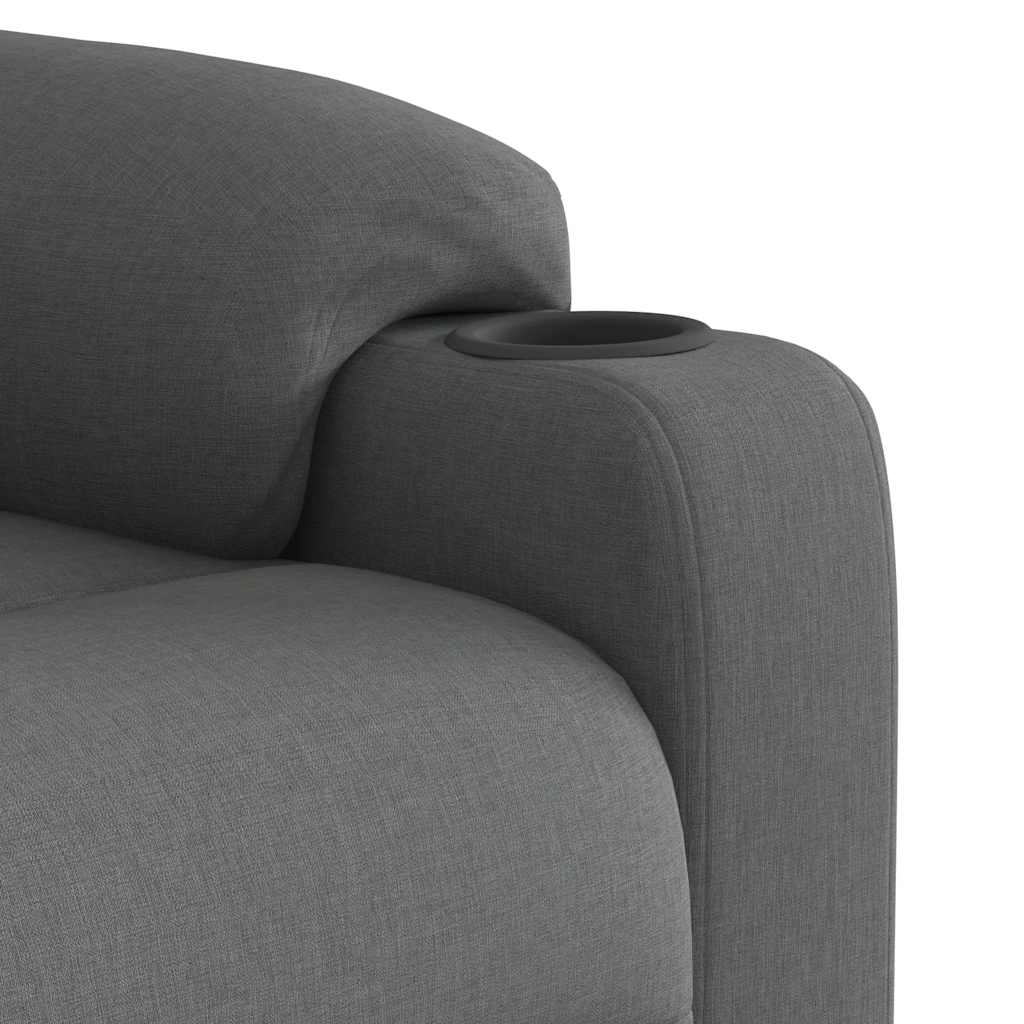 Poltrona reclinável de massagens elétrica tecido cinza-escuro