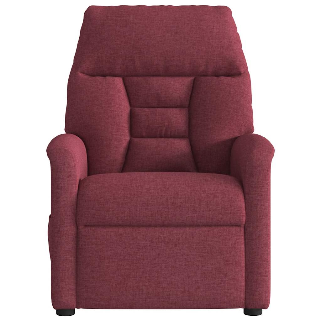 Poltrona reclinável de massagens elétrica tecido vermelho tinto