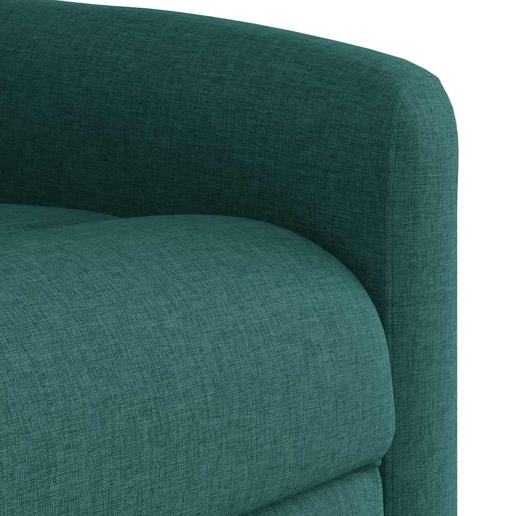 Poltrona reclinável de massagens elétrica tecido verde-escuro