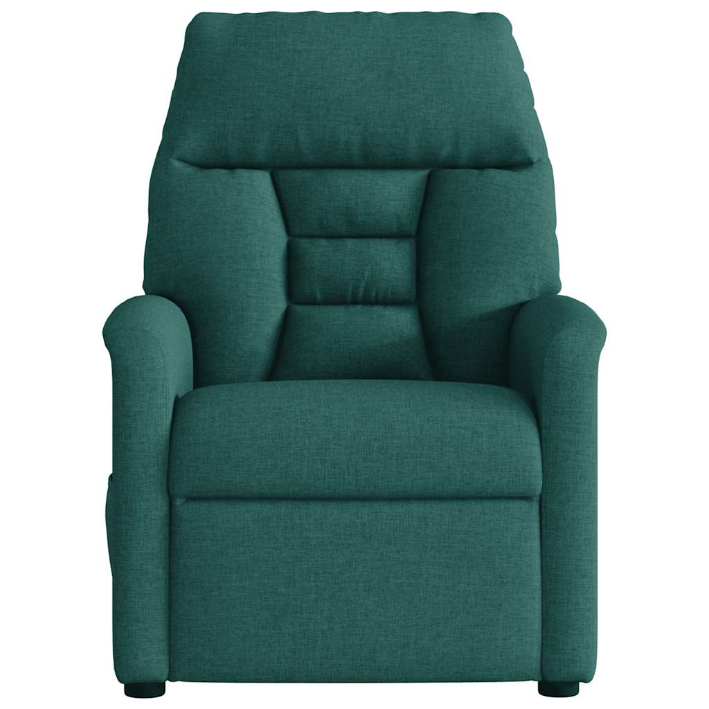 Poltrona reclinável de massagens elétrica tecido verde-escuro