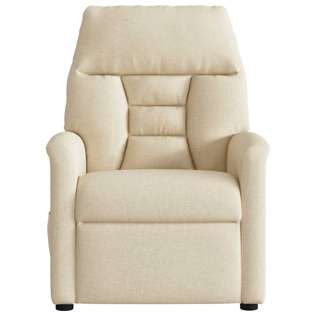 Poltrona de massagens reclinável elétrica tecido creme