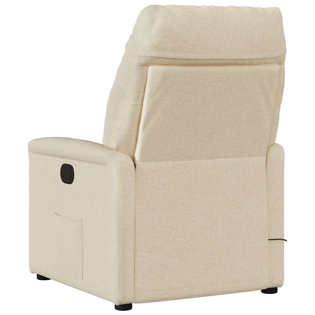Poltrona de massagens reclinável elétrica tecido creme