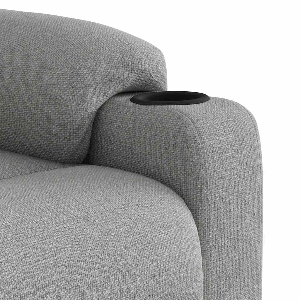 Poltrona massagens reclinável elétrica tecido cinzento-nublado