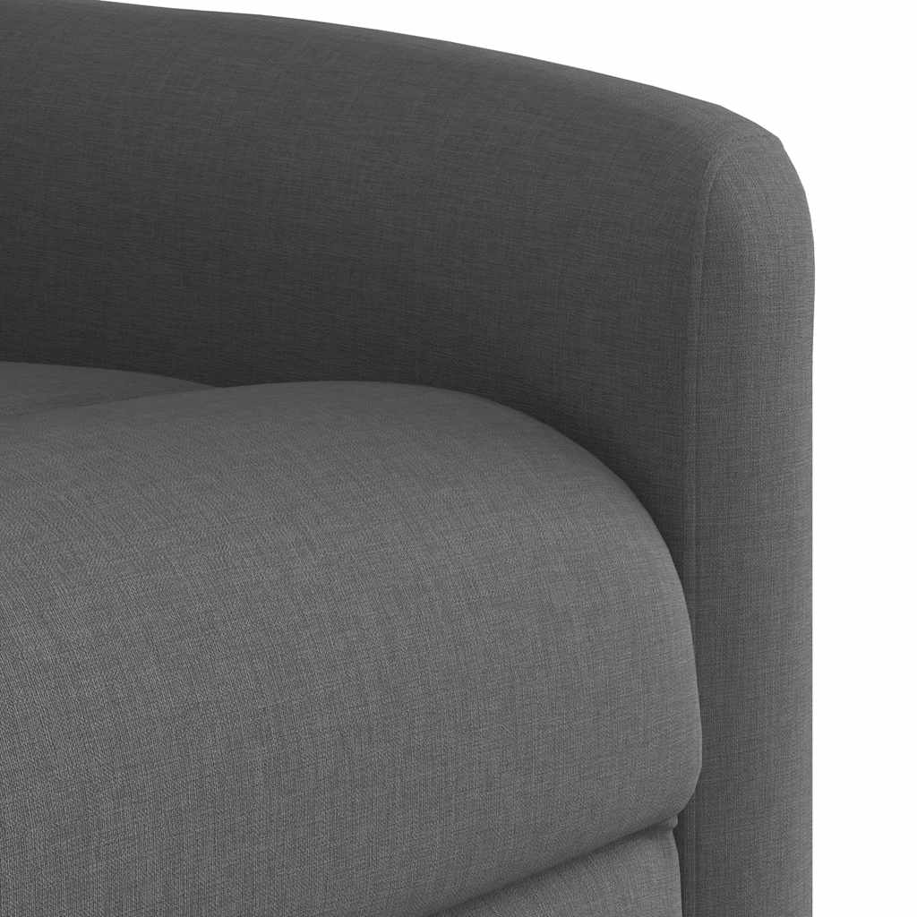 Poltrona elevatória de massagens tecido cinzento-escuro