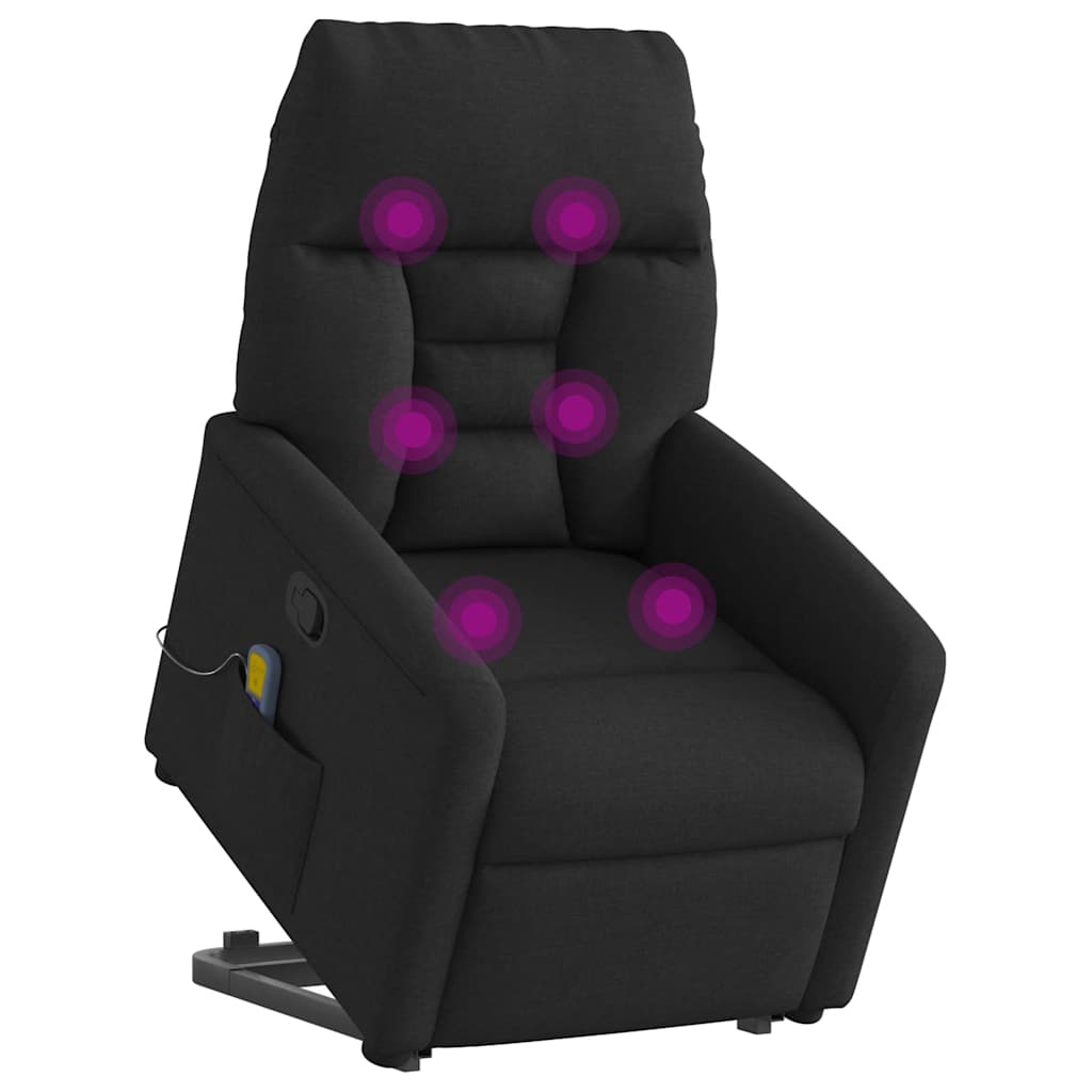 Poltrona de massagens reclinável elevatória tecido preto