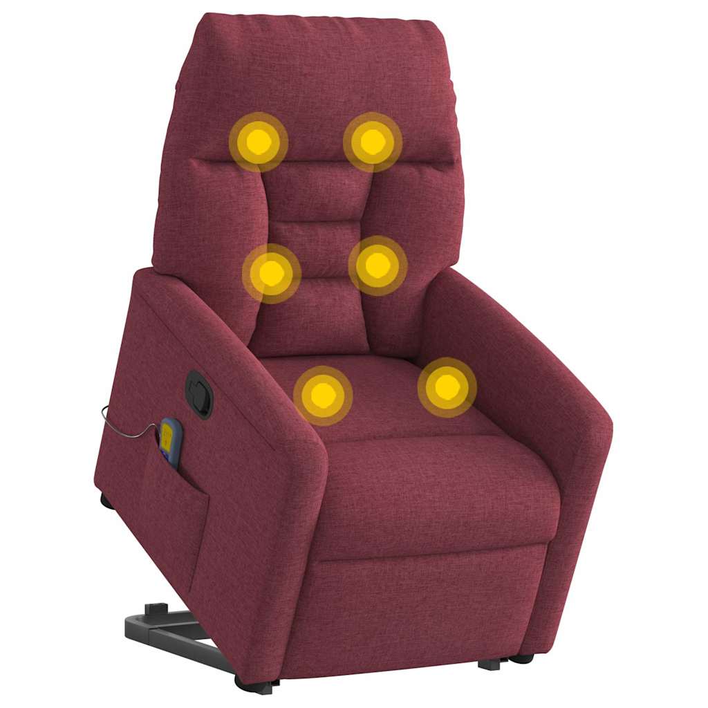 Poltrona de massagens reclin. elevatória tecido vermelho tinto