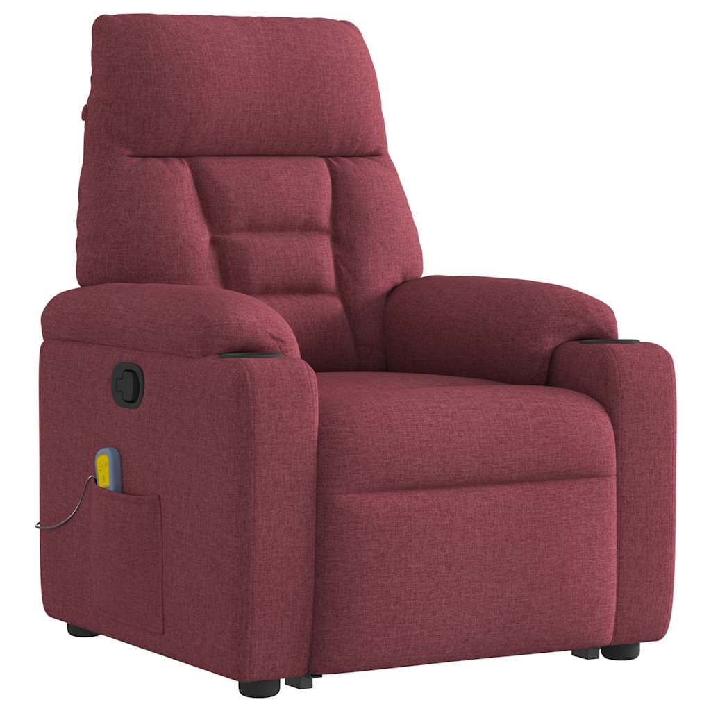 Poltrona de massagens reclin. elevatória tecido vermelho tinto