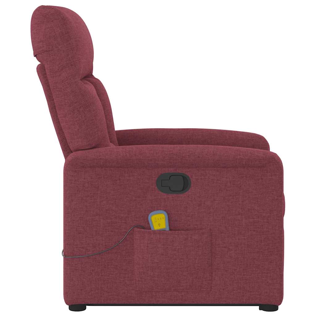 Poltrona de massagens reclin. elevatória tecido vermelho tinto