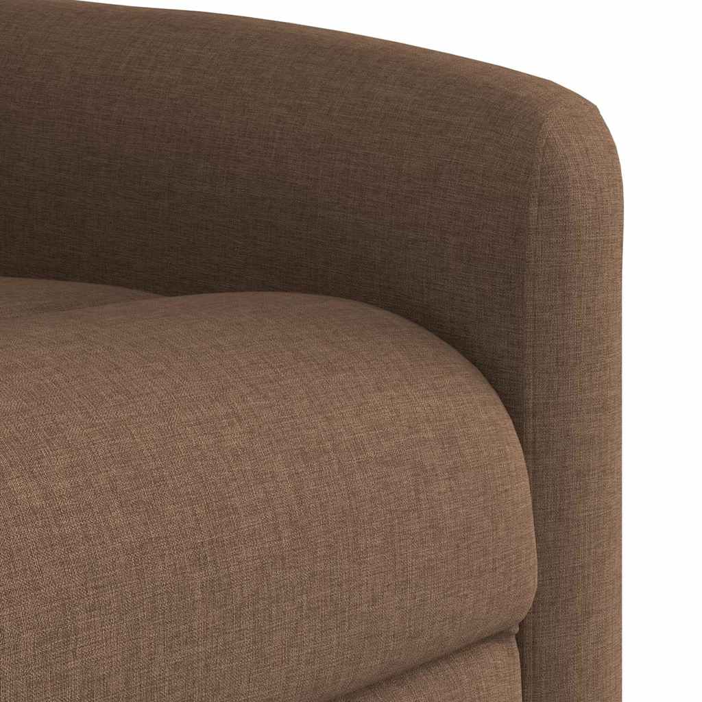 Poltrona reclinável massagens tecido castanho