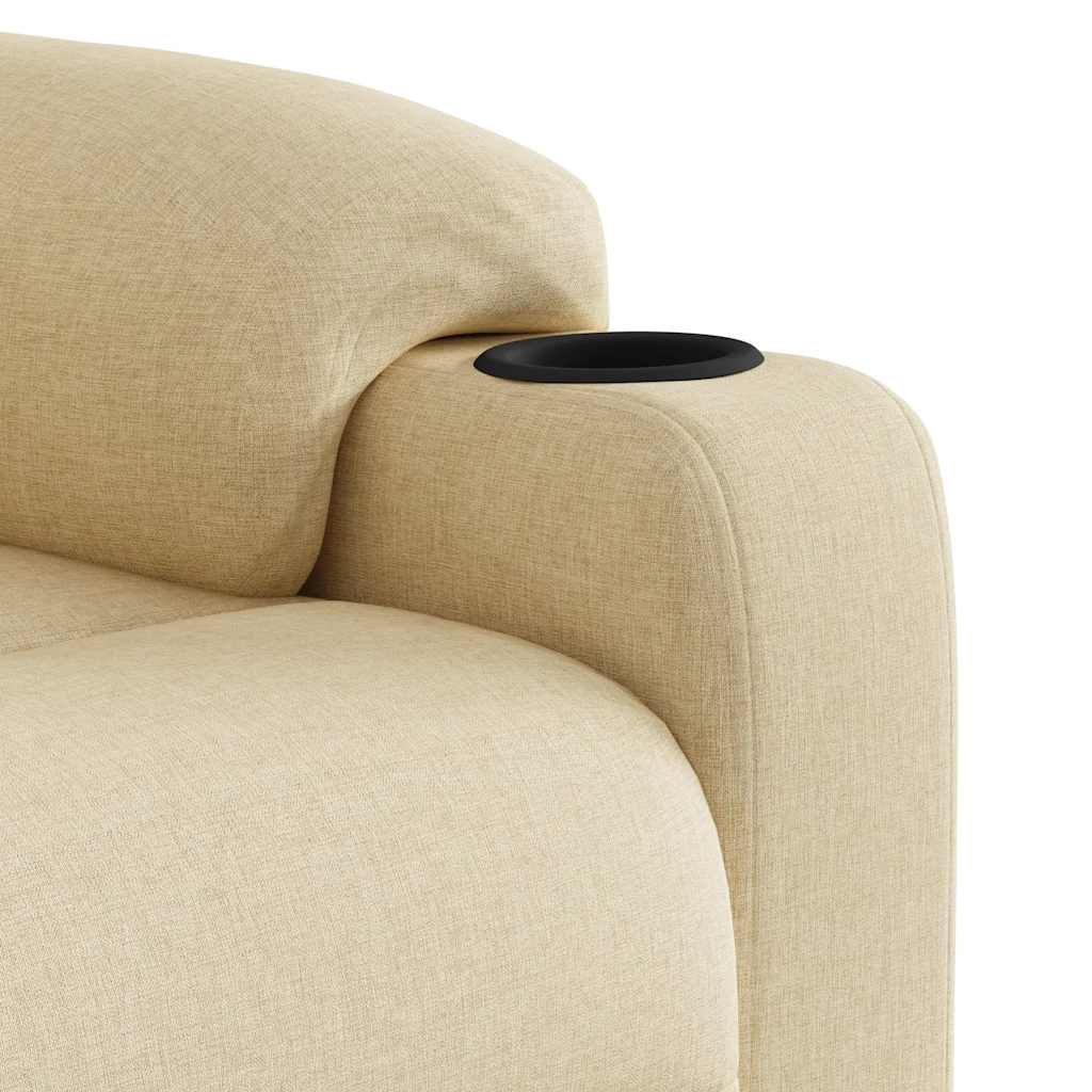 Poltrona elevatória de massagens tecido cor creme