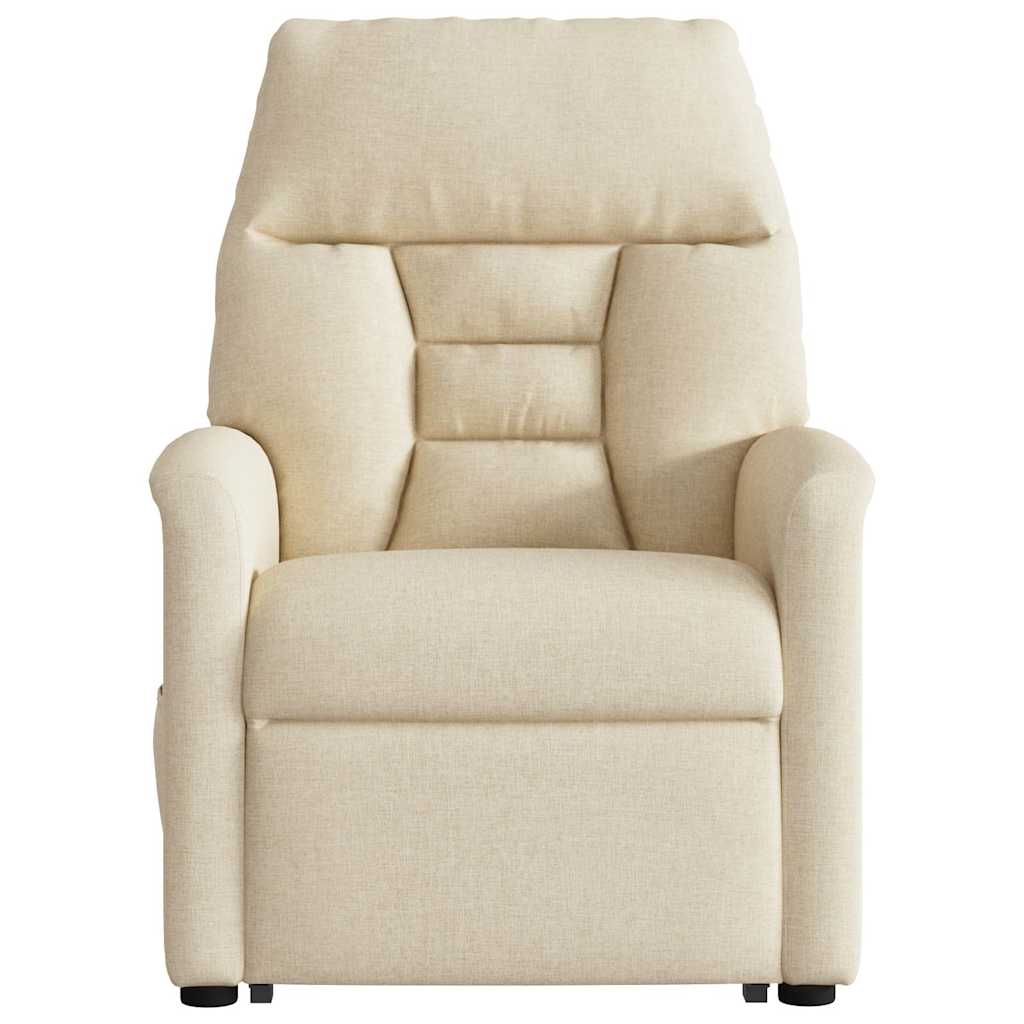 Poltrona elevatória de massagens tecido cor creme