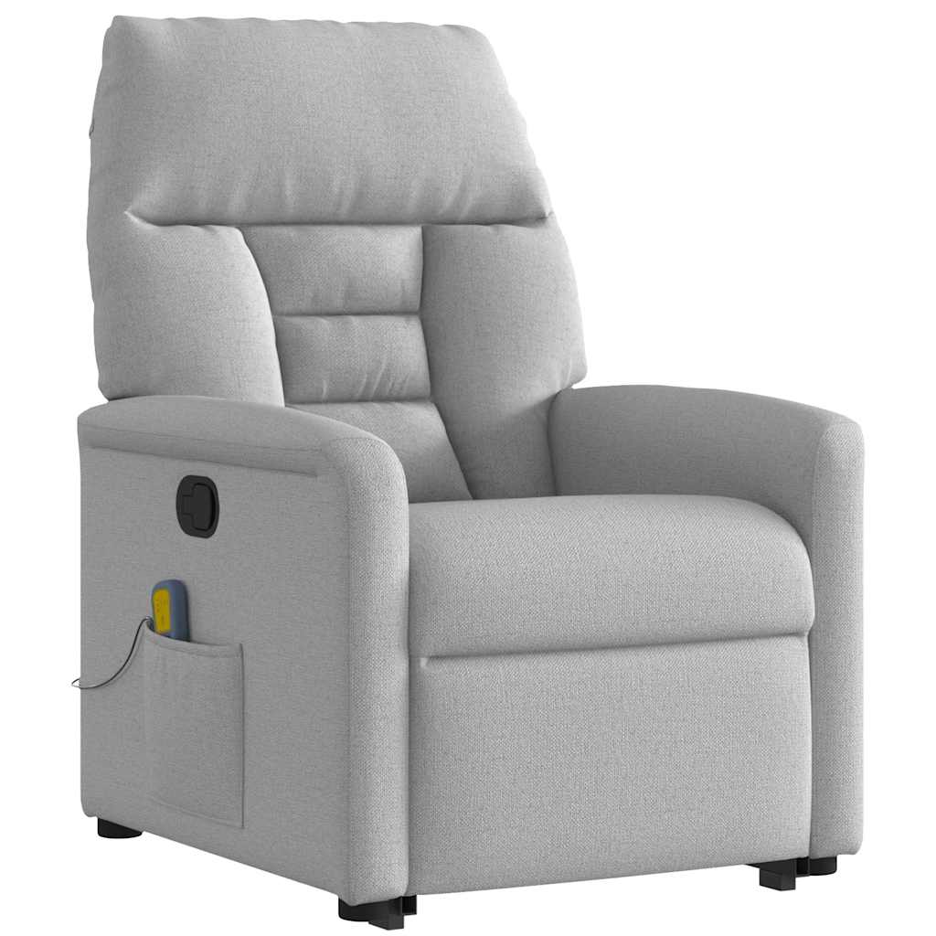 Poltrona elevatória de massagens tecido cinzento-nublado