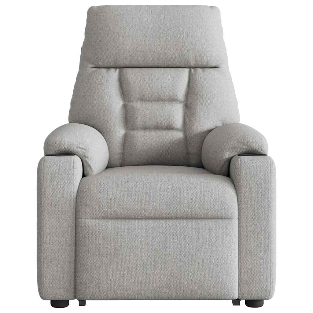 Poltrona elevatória de massagens tecido cinzento-nublado