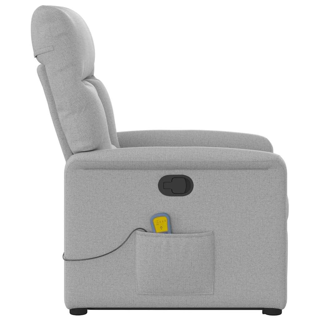 Poltrona elevatória de massagens tecido cinzento-nublado