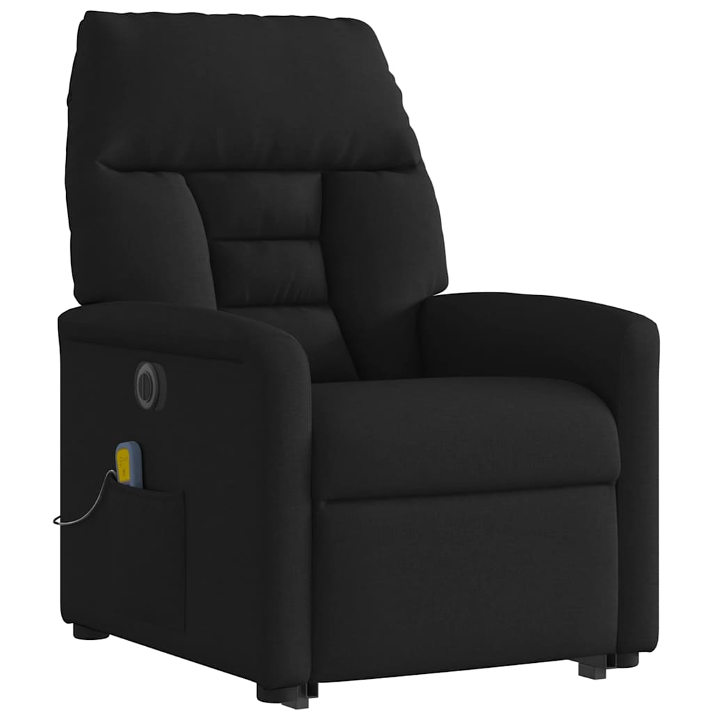 Poltrona elétrica elevatória massagens tecido preto