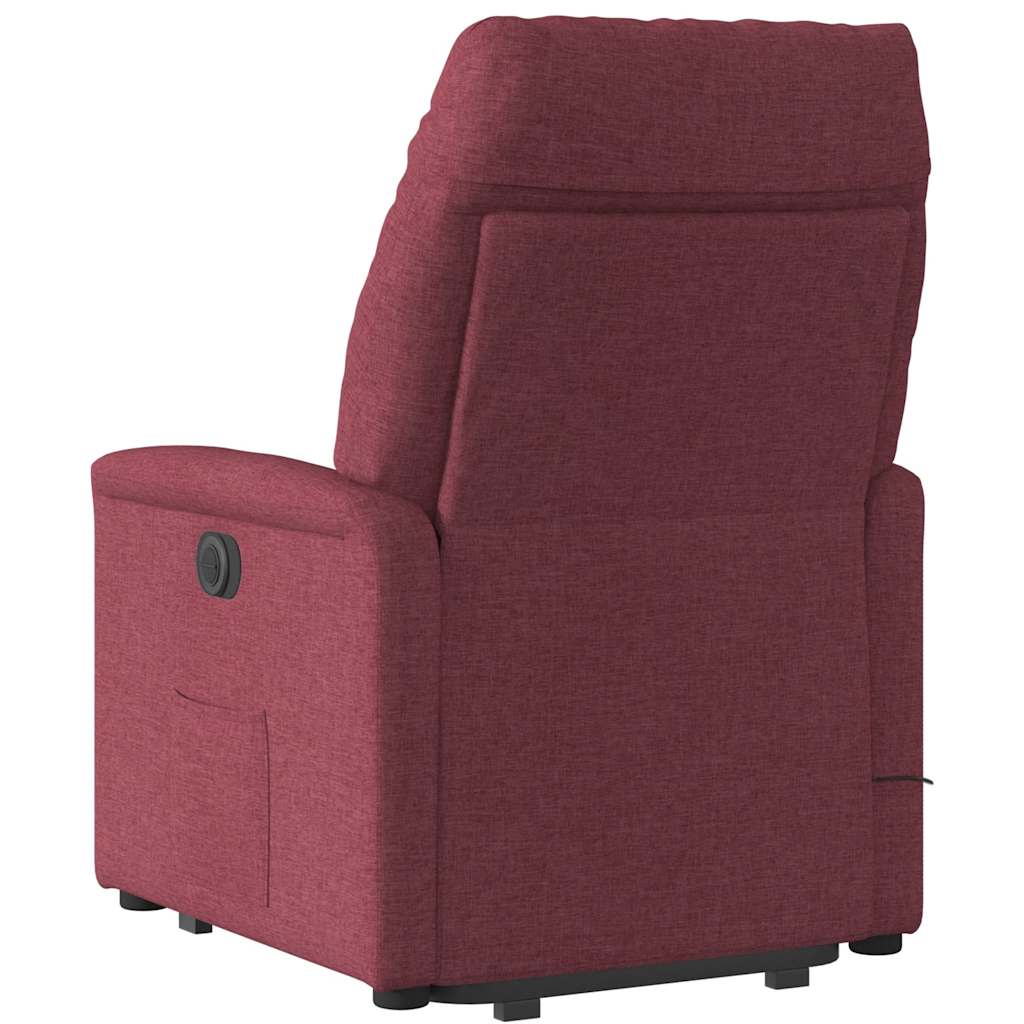 Poltrona elevatória de massagens elétrica tecido vermelho tinto