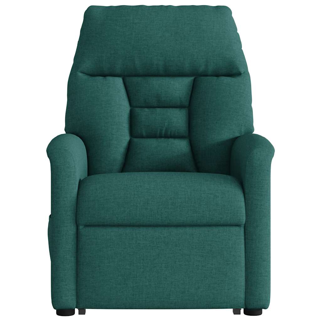 Poltrona elétrica elevatória massagens tecido verde-escuro