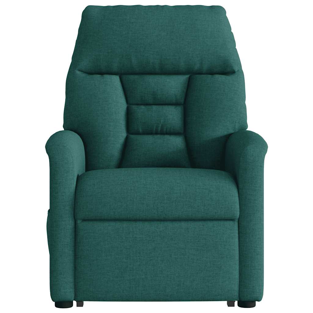 Poltrona elétrica elevatória massagens tecido verde-escuro