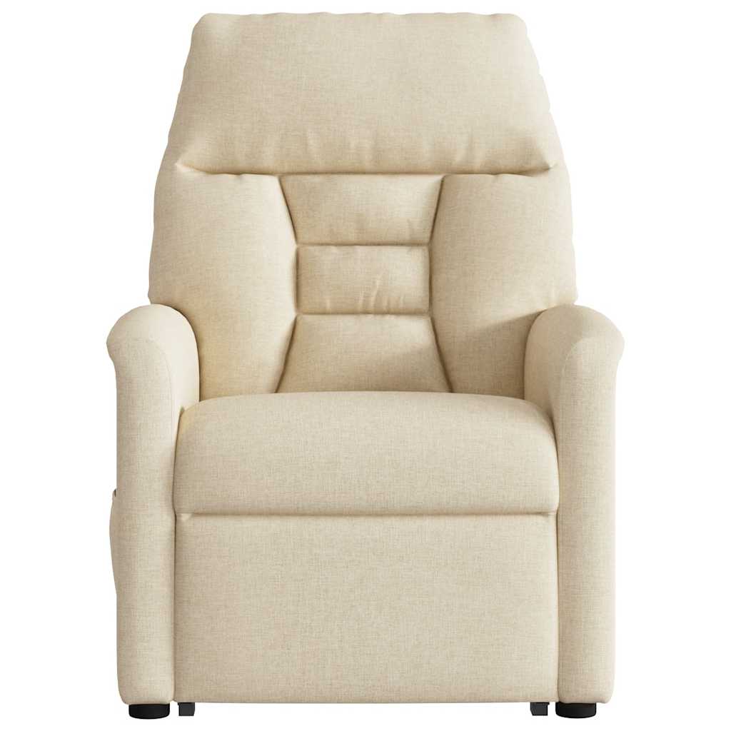 Poltrona elétrica elevatória massagens tecido creme