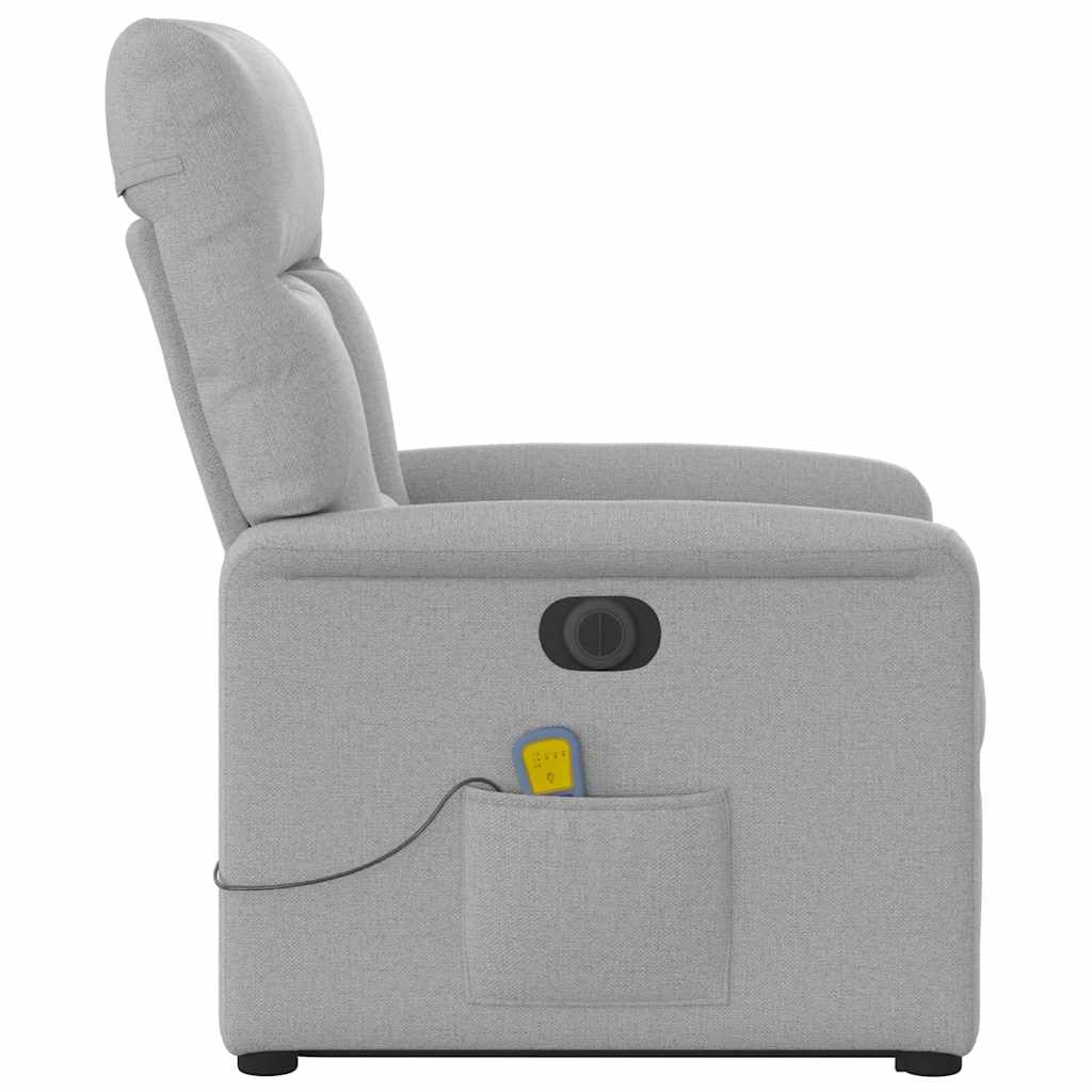 Poltrona elétrica elevatória massagens tecido cinzento-nublado