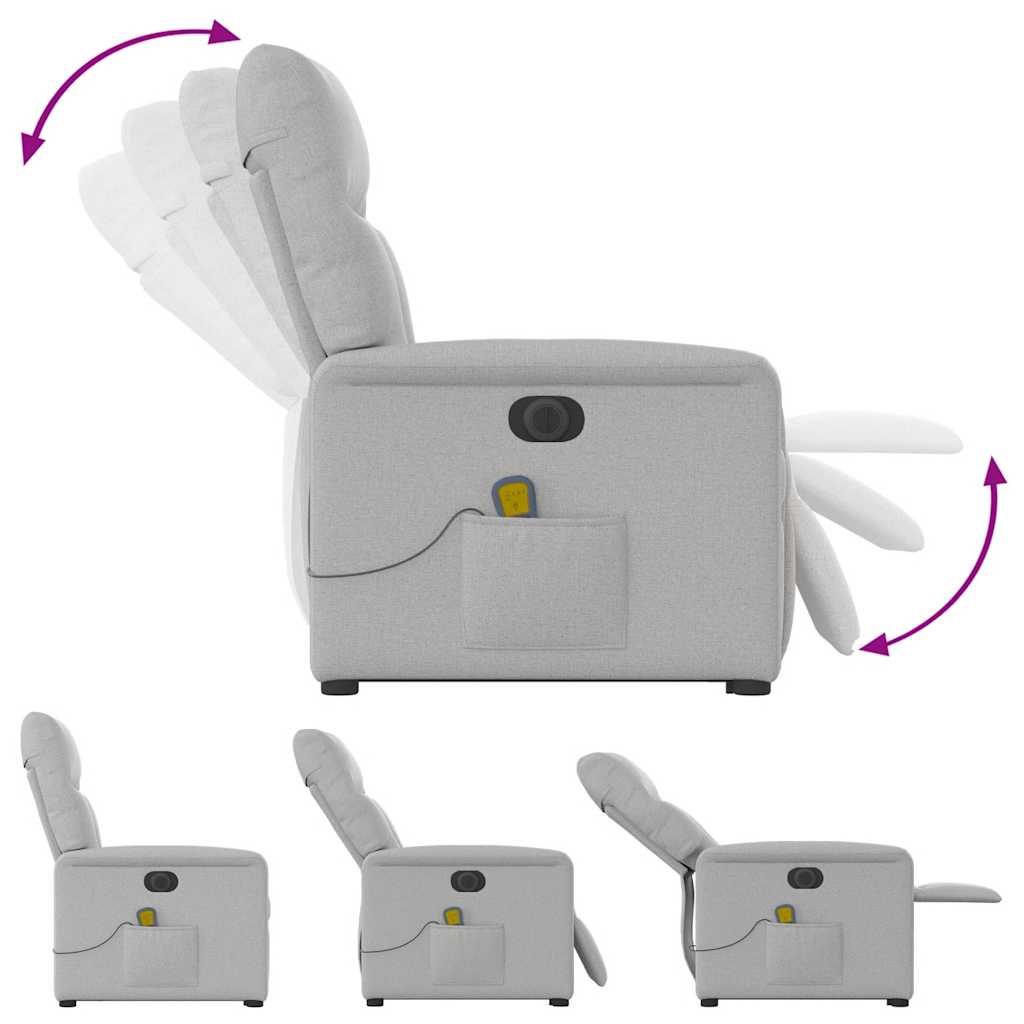 Poltrona elétrica elevatória massagens tecido cinzento-nublado