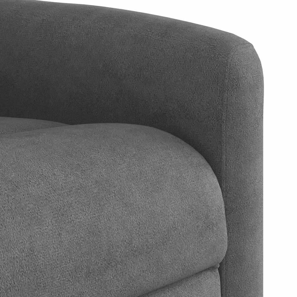 Poltrona reclinável elétrica tecido de microfibra cinza-escuro
