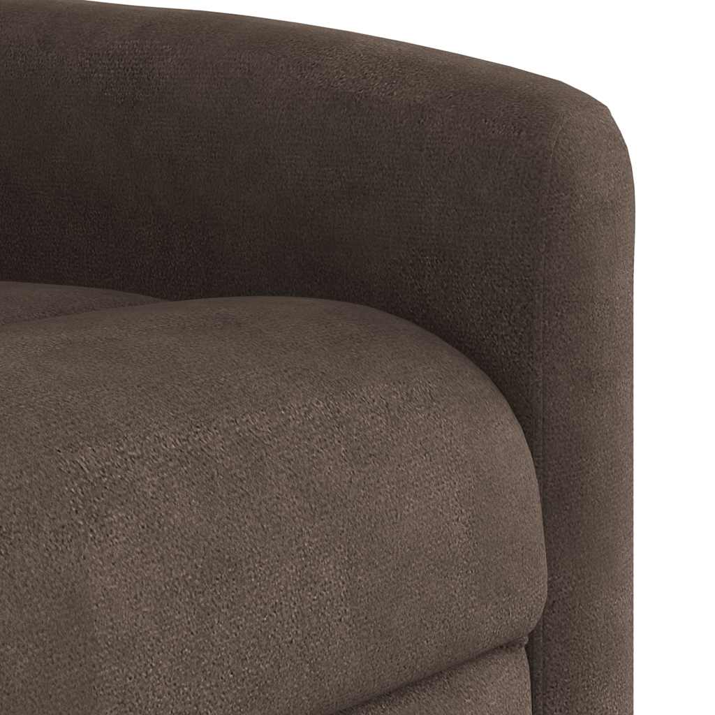 Poltrona de massagens reclinável elétrica microfibra castanho
