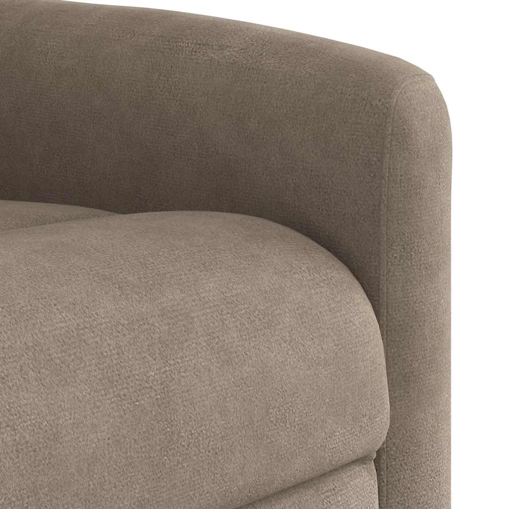 Poltrona massagens recli. elétrica microfibra cinza-acastanhado