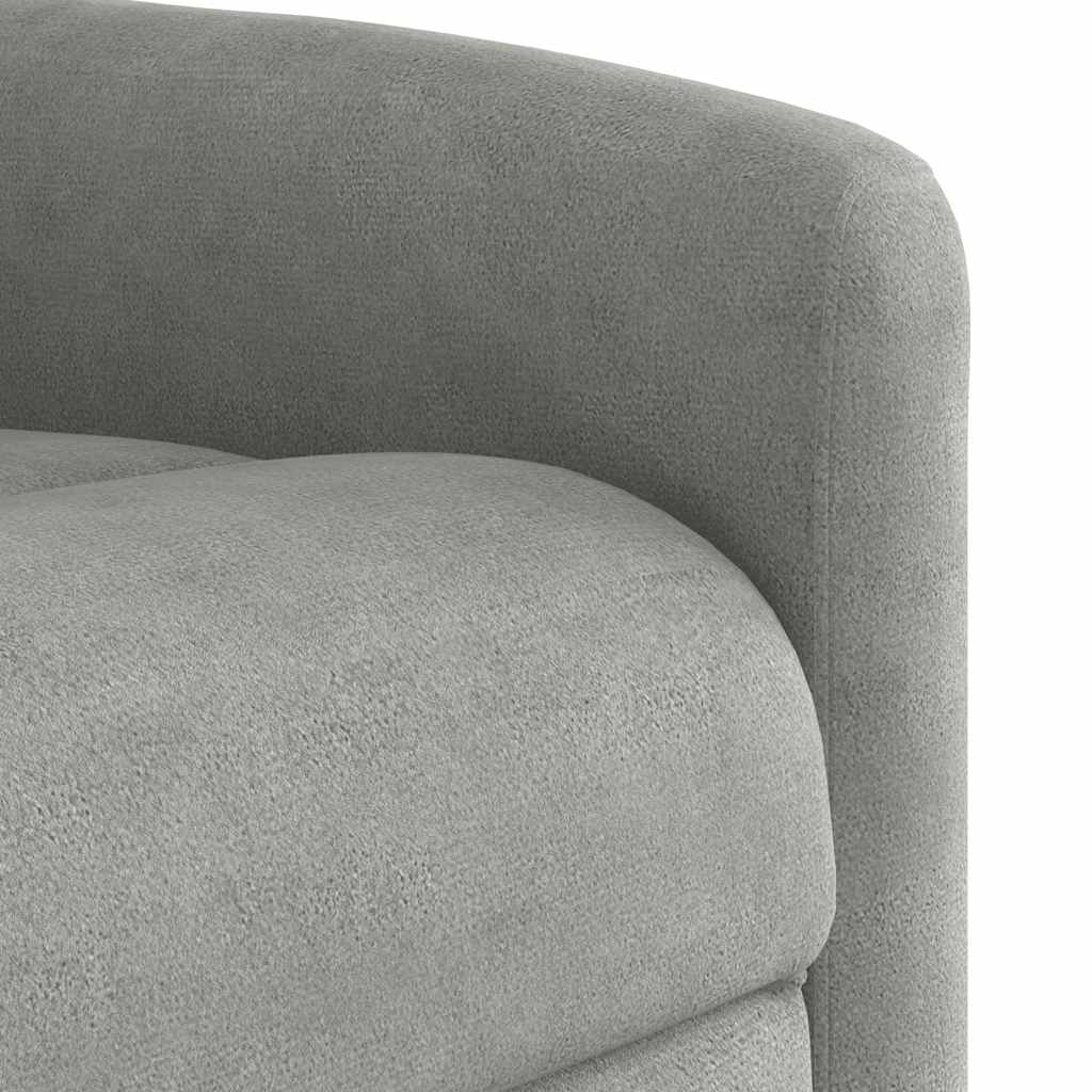 Poltrona massagens reclinável elétrica microfibra cinza-claro