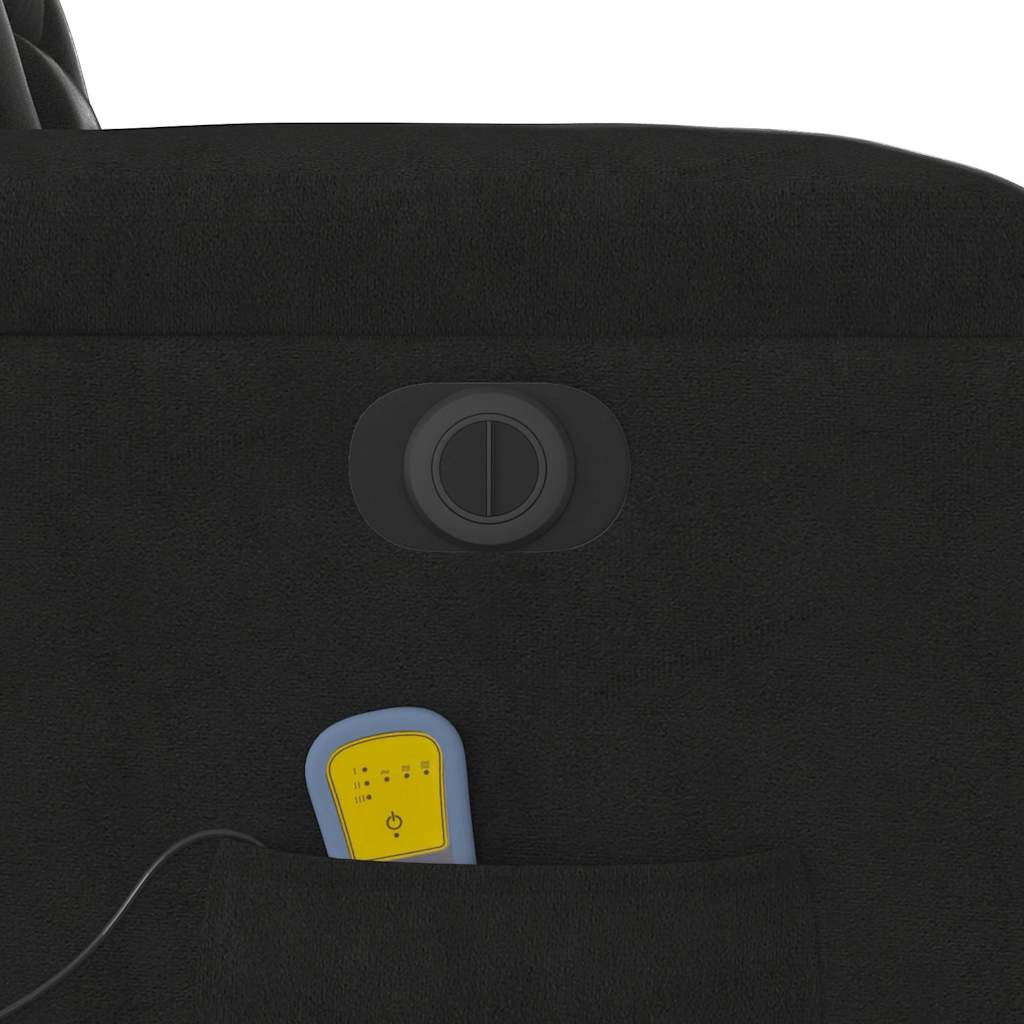 Poltrona de massagens reclinável elétrica microfibra preto