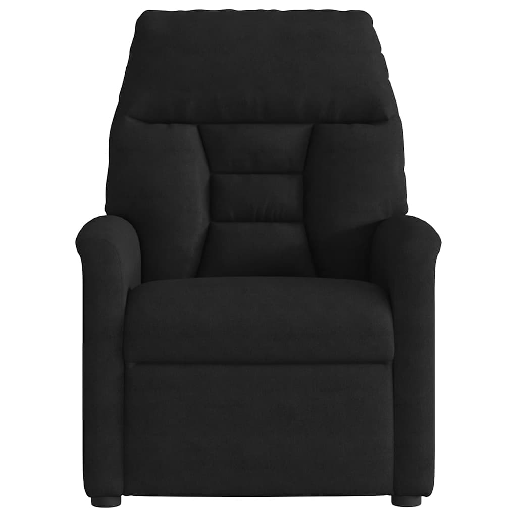 Poltrona de massagens reclinável elétrica microfibra preto