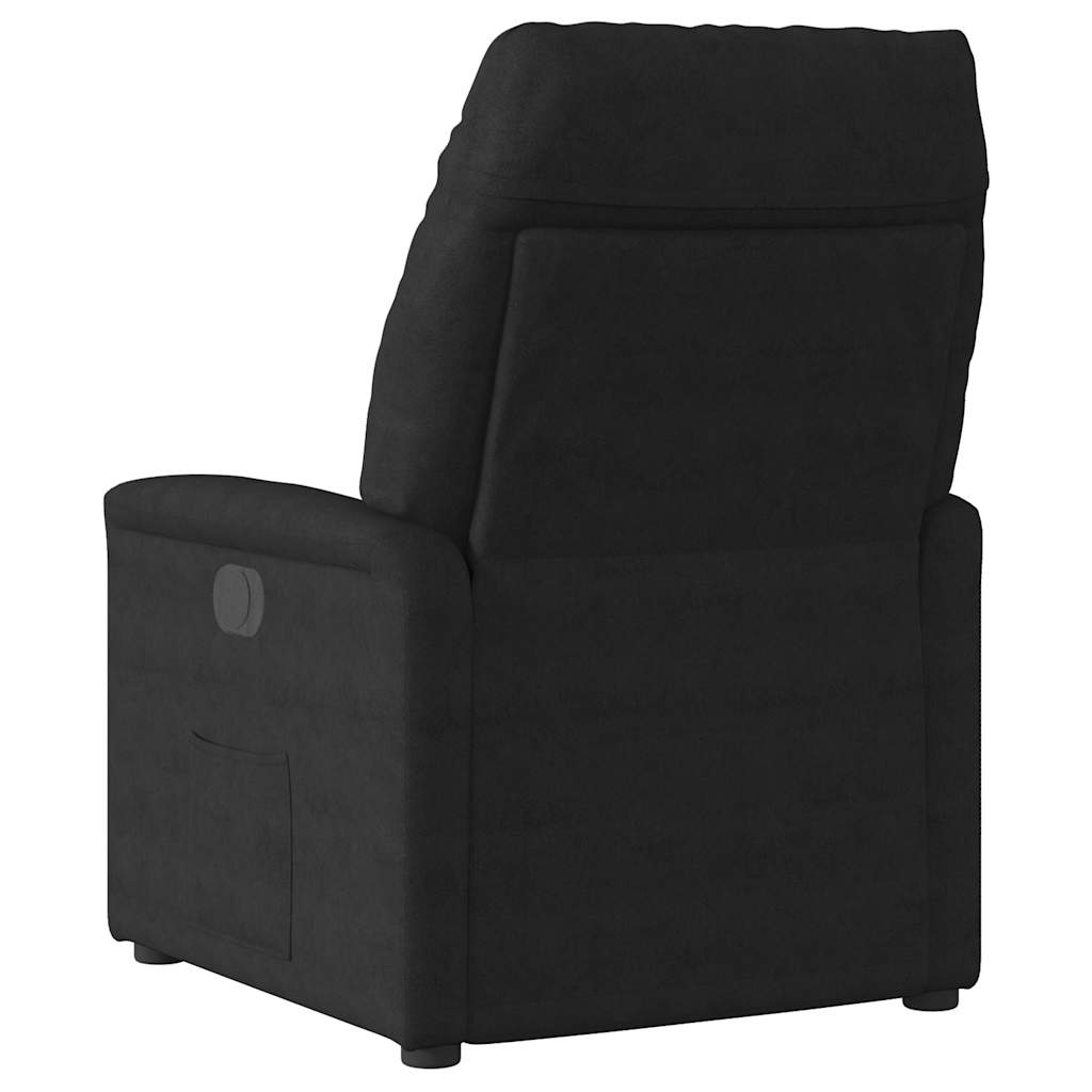 Poltrona de massagens reclinável elétrica microfibra preto