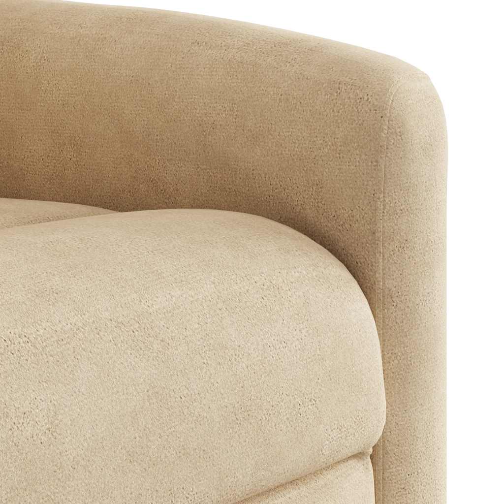 Poltrona de massagens reclinável elétrica microfibra cor creme