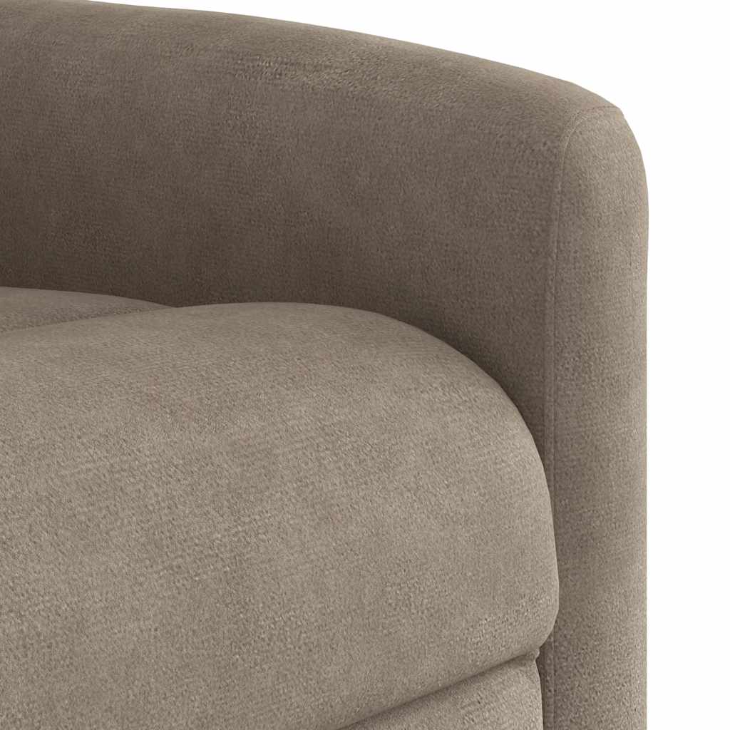 Poltrona de massagens reclinável microfibra cinza-acastanhado
