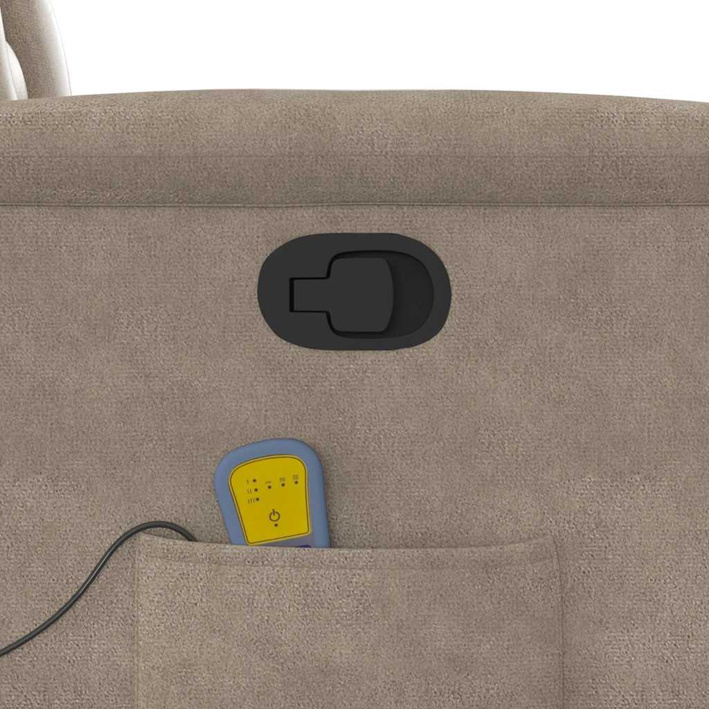 Poltrona de massagens reclinável microfibra cinza-acastanhado