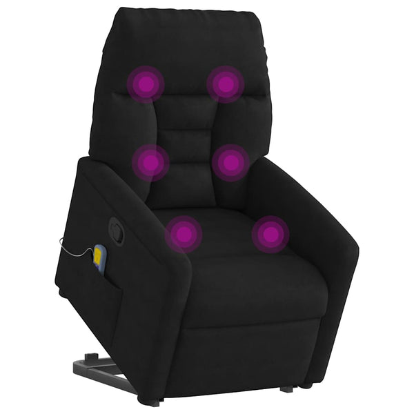 Poltrona de massagens reclinável elevatória microfibra preto