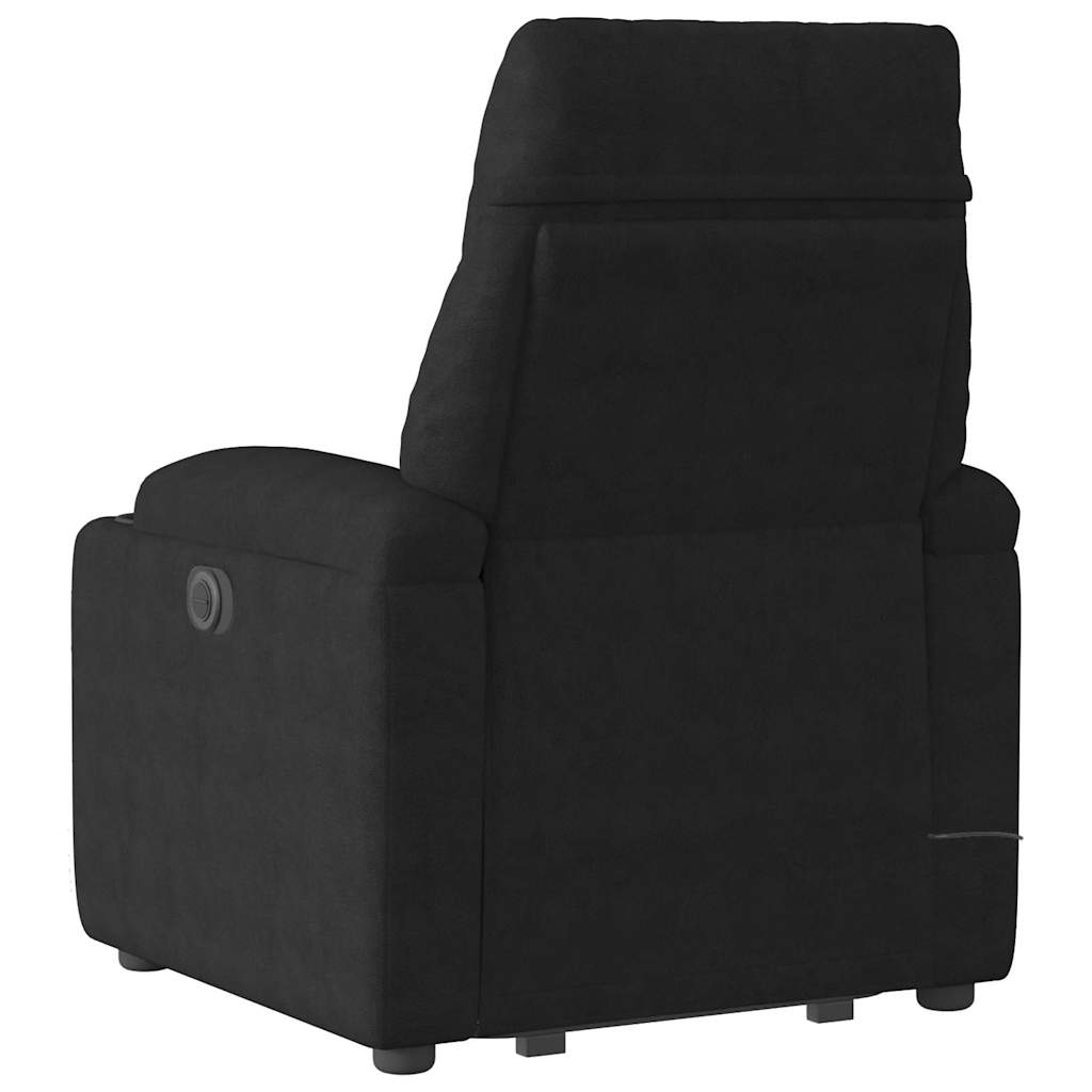 Poltrona de massagens reclinável elevatória microfibra preto