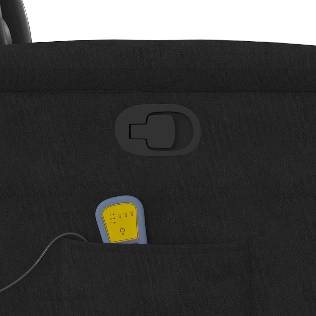 Poltrona de massagens reclinável elevatória microfibra preto