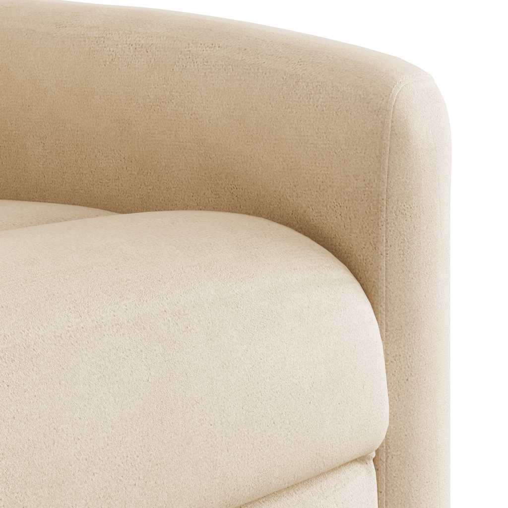 Poltrona de massagens reclinável elevatória microfibra bege