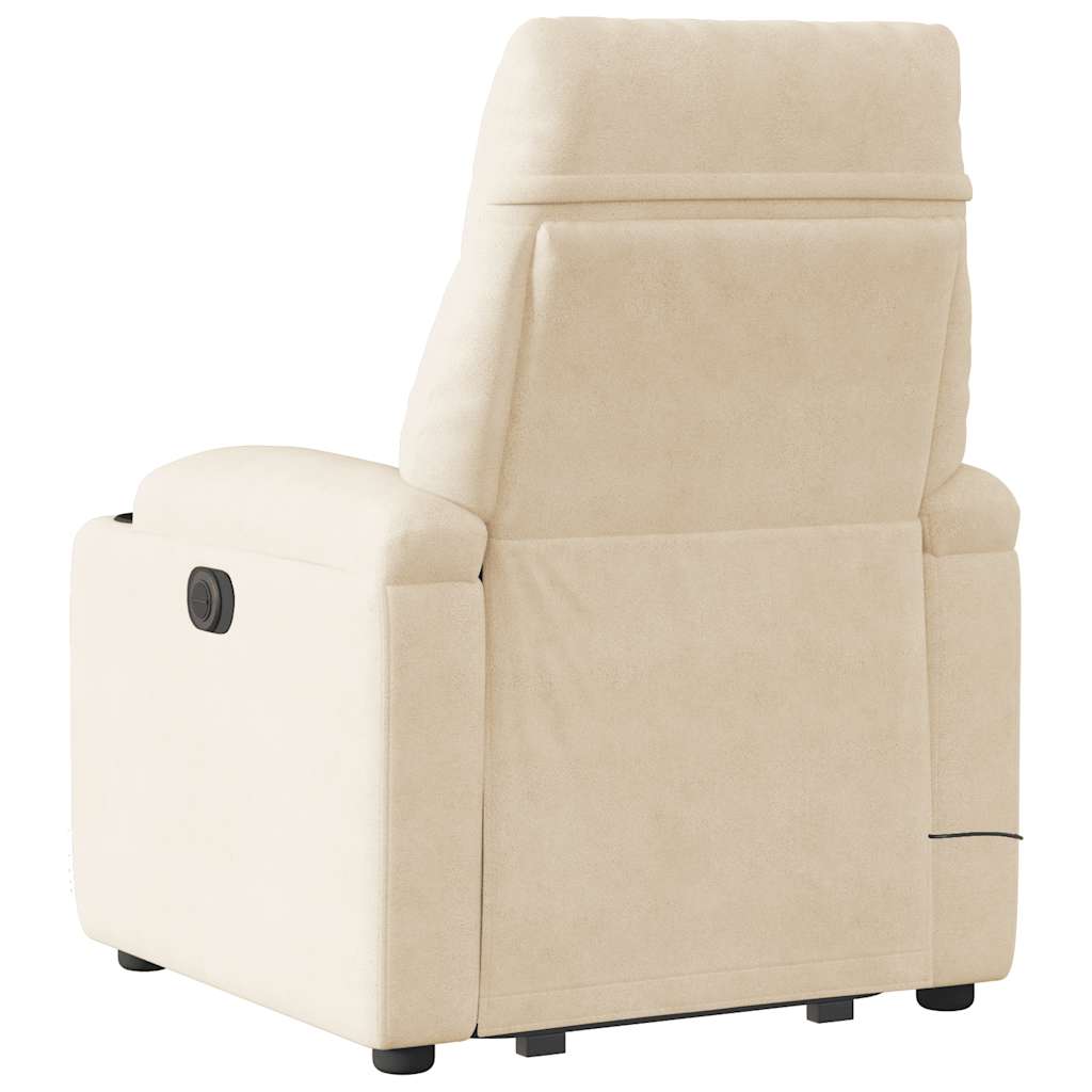 Poltrona de massagens reclinável elevatória microfibra bege