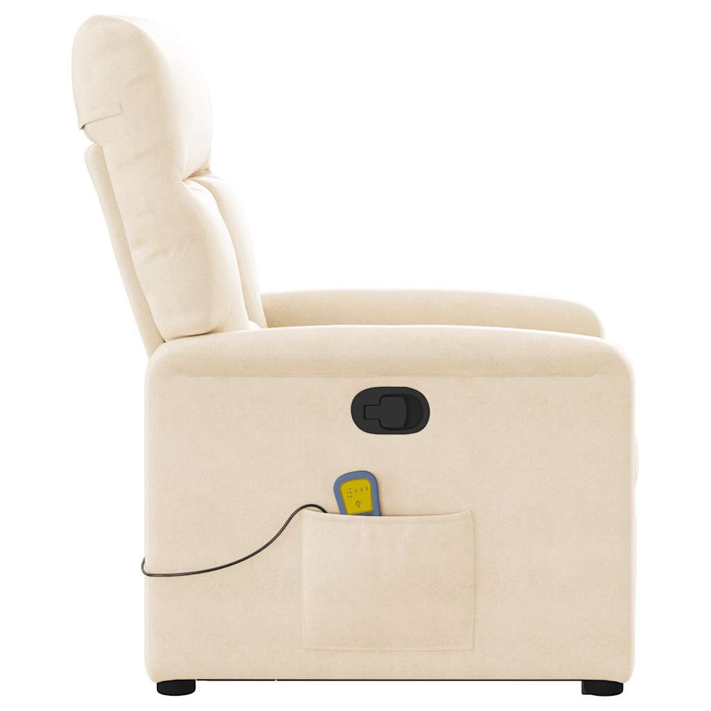 Poltrona de massagens reclinável elevatória microfibra bege
